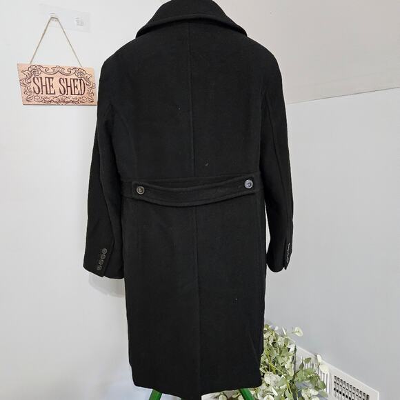 Talbots Black Wool Button Up Coat with Pockets Plus Size 14 Overcoat - Picture 11 of 12